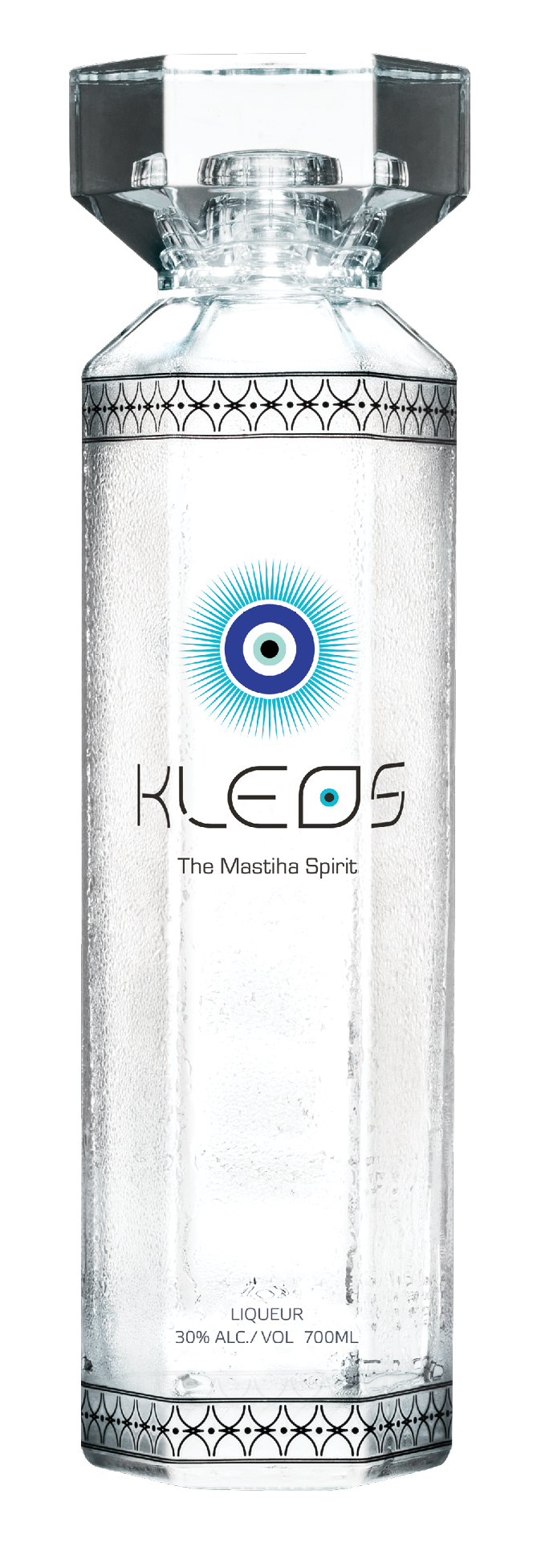 Bottle of KLEOS used to illustrate the mastiha tasting notes.