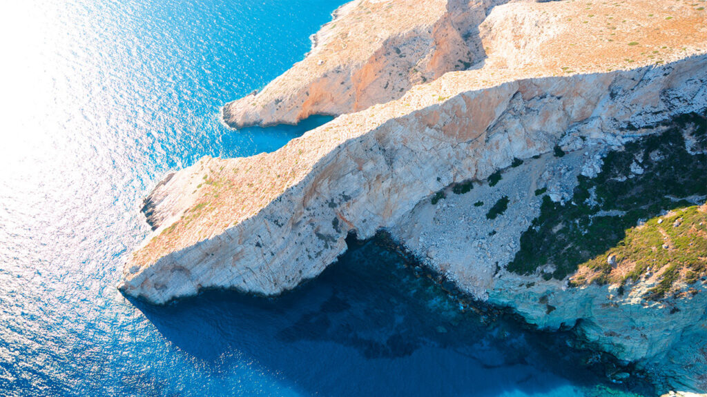 Aerial view of Folegandros